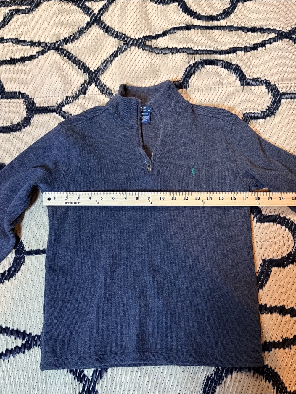 Polo by Ralph Lauren boys Navy Quarter-Zip Pullover preppy classic